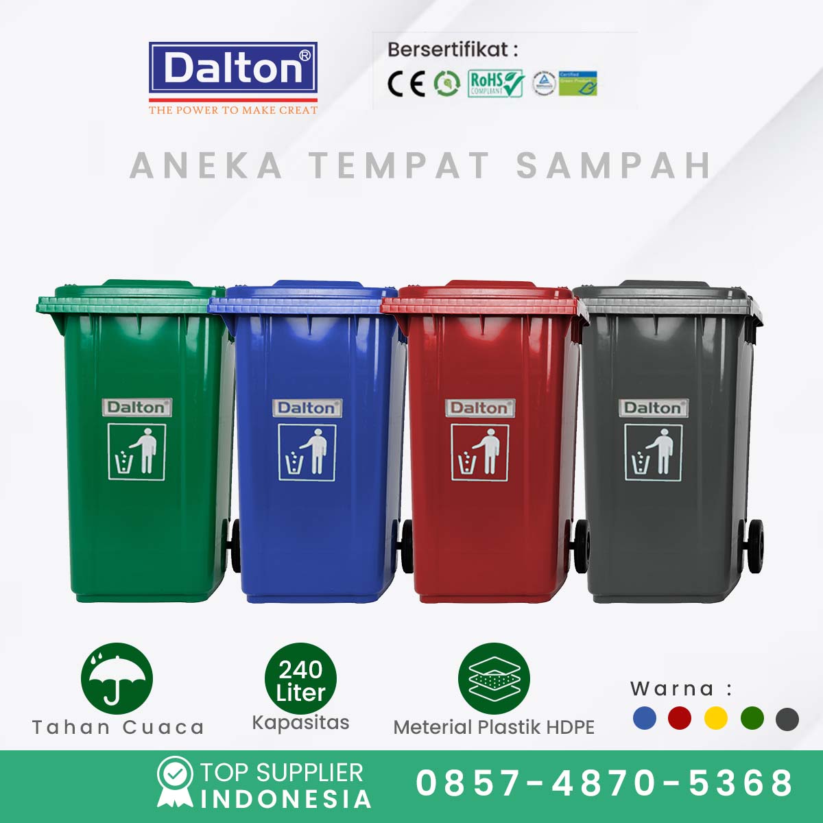 Tempat Sampah Beroda 240 Liter